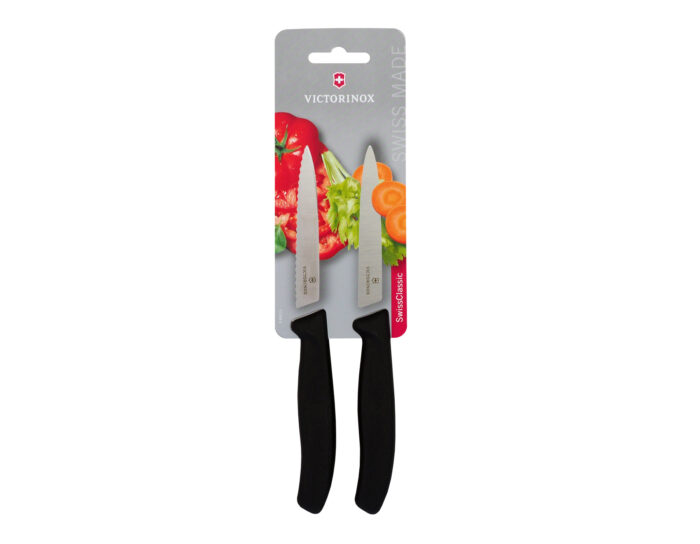Victorinox zestaw 2 szwajcarskich noży do warzyw, czarnych, 8cm - obrazek 2