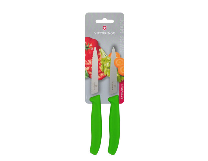Victorinox zestaw 2 szwajcarskich noży do warzyw, zielonych, 8cm - obrazek 2