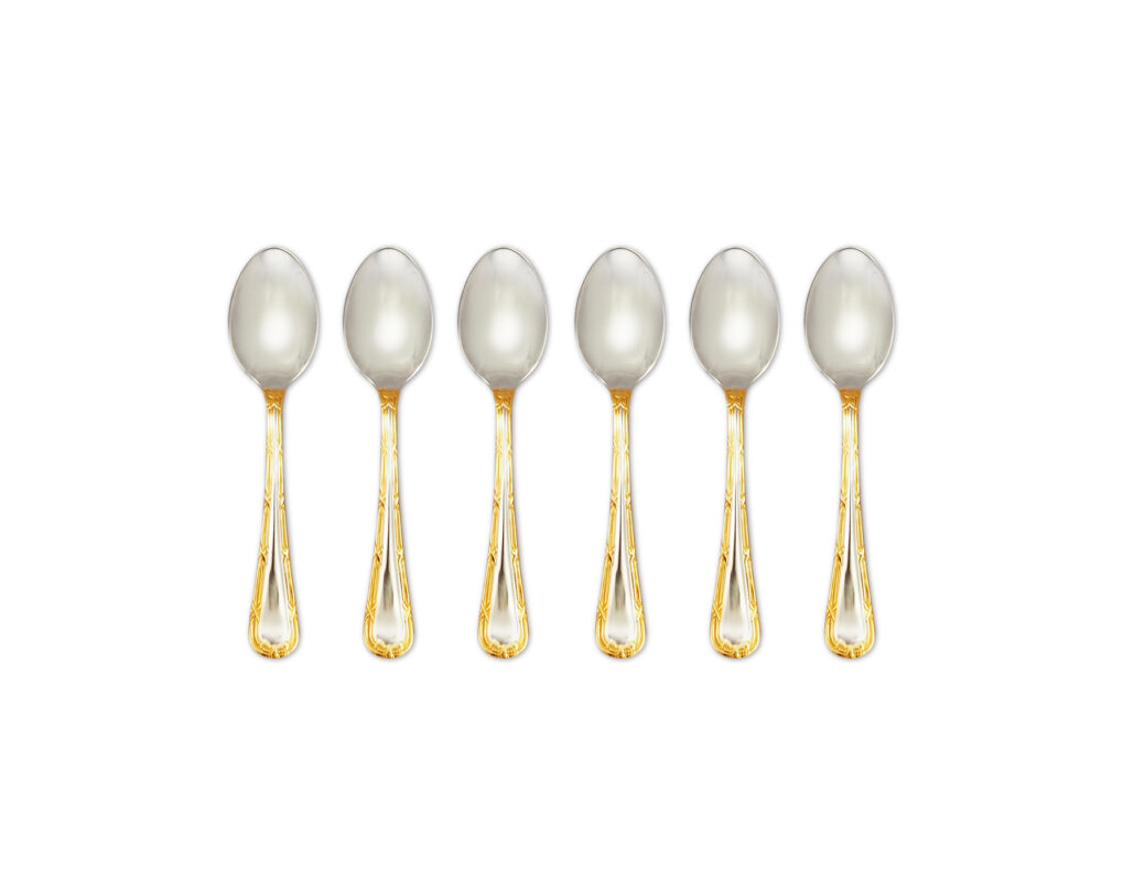Łyżeczki do kawy złocone - Croise Shiny Goldplated