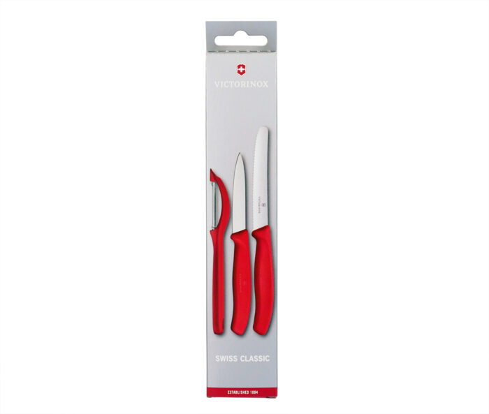 Victorinox czerwony zestaw szwajcarskich noży SWISS CLASSIC z obieraczką - obrazek 5