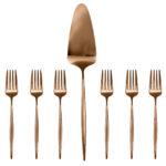 Zestaw portugalskich sztućców do ciasta Cairo Shiny PDV copper