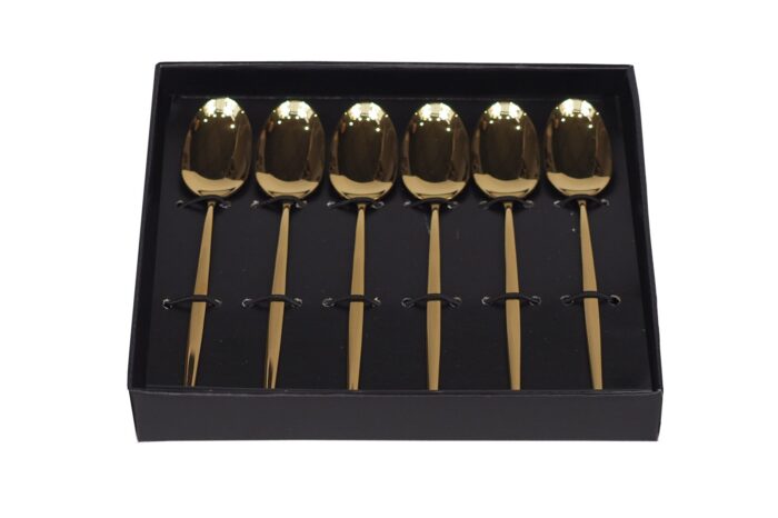 Zestaw 6 łyżeczek do herbaty Cairo Shiny PVD gold - obrazek 2