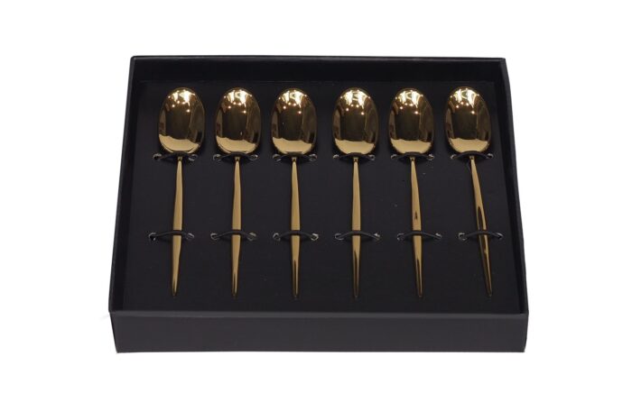 Zestaw 6 łyżeczek do kawy Cairo Shiny PVD gold - obrazek 2
