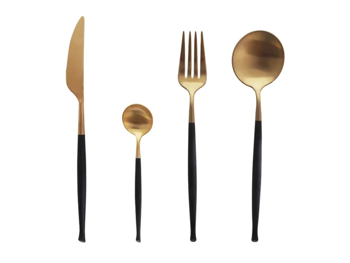 Zestaw portugalskich sztućców dla 6 osób Neon Yellow Gold - obrazek 2