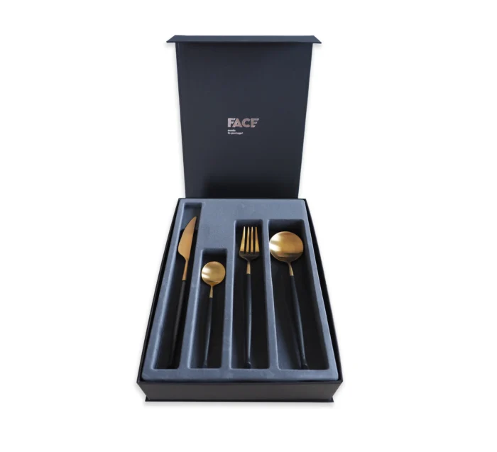 Zestaw portugalskich sztućców dla 6 osób Neon Yellow Gold - obrazek 3